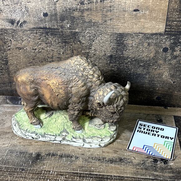 Andrea By Sadek Other - American West Buffalo Bison Ceramic Statue Sculpture Andrea by Sadek #5955